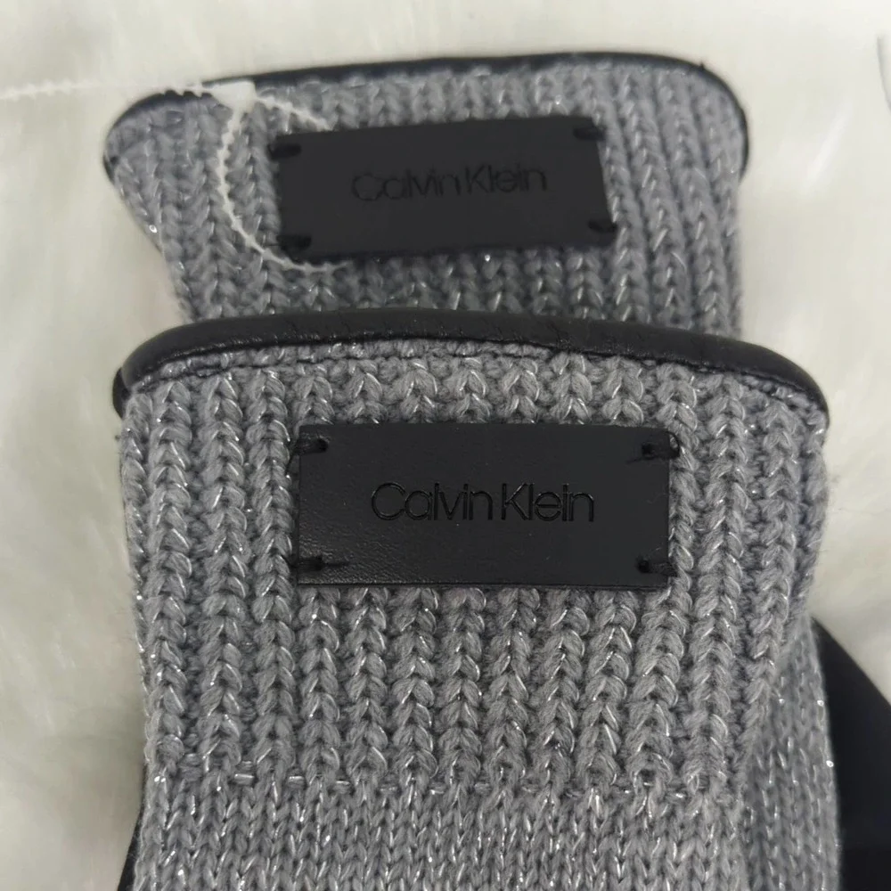 Calvin Klein Gray Metallic Gloves | MEDIUM‎ | NWOT